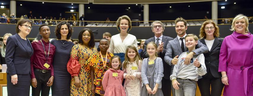 H.M. Queen Mathilde celebrating 30 years of the Convention on the rights of the child at the European Parliament